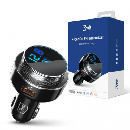 3MK Car charger transmitter 2xUSB-A+TF card +blueto