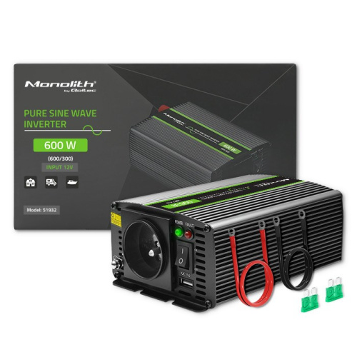 Qoltec Monolith power adapter/inverter Auto 600 W WLONONWCROFIW