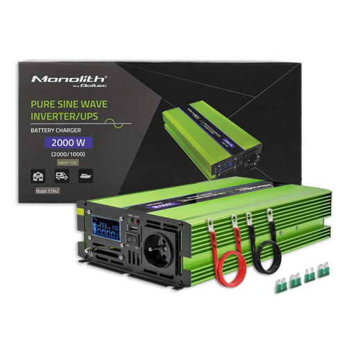Qoltec Monolith power adapter/inverter Auto 2000 W Green WLONONWCROEKU