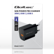 Qoltec GaN POWER PRO charger 1xUSB C, 1xUSB, 30W