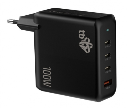 TB 3x USB C + USB A Power Delivery Wall Charger Must, GaN 100W TB 3x USB C + USB A Power Delivery Wall Charger Must, GaN 100W