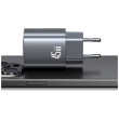 USAMS Charger T66 45W CC290 GaN Fast charge silver