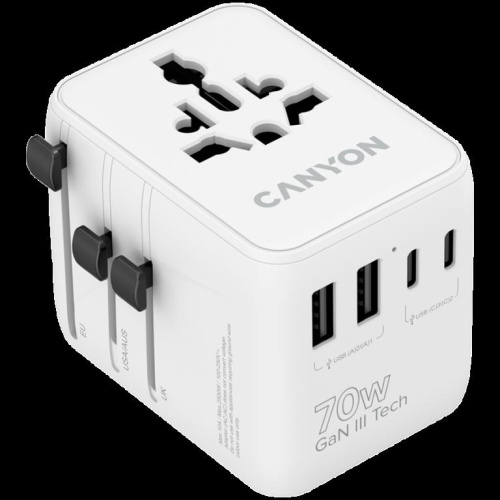 CANYON Travel Adapter OnTour 70 EU/UK/US/AUS 70W White