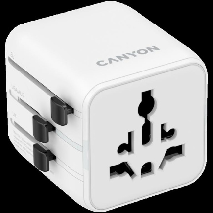 CANYON Travel Adapter OnTour One EU/UK/US/AUS Белый CANYON Travel Adapter OnTour One EU/UK/US/AUS Белый