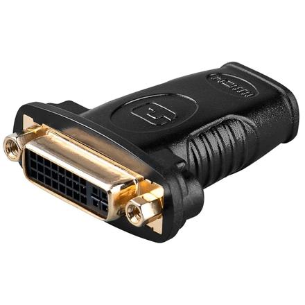Goobay Black | HDMI female (Type A) | DVI-I female Dual-Link (24+5 pin) | HDMI/DVI-I adapter, gold-plated | 68690 68690