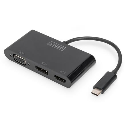 Digitus USB-C 3in1 Triple Monitor Adapter (HDMI, DP, VGA) | USB-C Graphics Adapter DA-70859