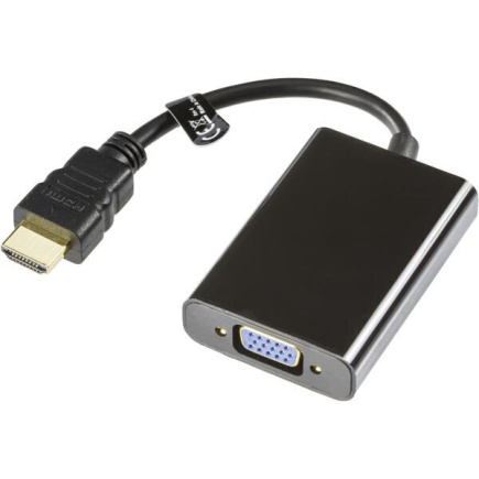 DELTACO HDMI-VGA7 HDMI - VGA adapter, 1920x1080 60Hz, 0.2m, black