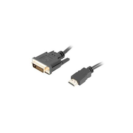 Lanberg HDMI to DVI-D Cable Dual Link with Gold-Plated 4K Connectors | CA-HDDV-20CU-0018-BK | HDMI to DVI-D | 1.8 m CA-HDDV-20CU-0018-BK