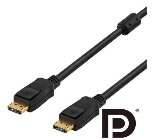 DELTACO DisplayPort cable, Ultra HD @60Hz, 21.6 Gb/s, 1m, black DP-1010-K