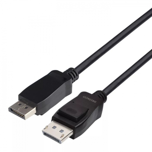 DELTACO DisplayPort cable 2m, 8K, DP 1.4, DSC 1.2, LSZH black, DP8K-1020-LSZH