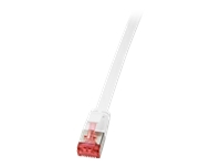 LOGILINK CF2061S LOGILINK - Patch Cable Flat Cat.6 Shielded (PIMF) SlimLine, white, 3m