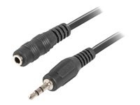 LANBERG CA-MJFJ-10CC-0050-BK Lanberg stereo cable Mini Jack(M)->Mini Jack(F) 5m