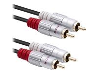 QOLTEC 52338 Cable 2xRCA male 2xRCA male 3m Black