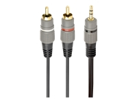 GEMBIRD 3.5 mm stereo plug to 2xRCA plugs 2.5m cable gold-plated connectors