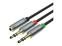 UNITEK Y-C957ABK Unitek Cable miniJack 3,5mm (F) - 2x 3,5mm (M) Y-C957ABK