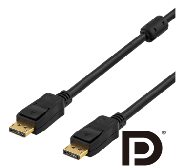 DELTACO DisplayPort cable, Ultra HD 4K@60Hz, 21.6 Gb/s, 1m, black DP-1010D