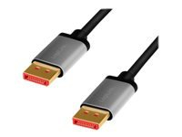 LOGILINK CDA0104 DisplayPort cable DP/M to DP/M 8K/60 Hz aluminium black/grey 1m