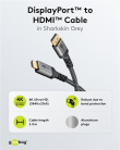 Goobay 65269 Adapter Cable - DisplayPort 1.2 to HDMI 2.0 - 4K 60hz 21.6 Gbit/s - 2 m 