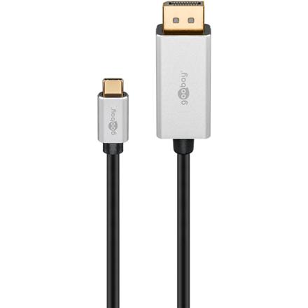 Goobay | USB-C to DisplayPort Adapter Cable | Silver/Black | Type-C | DisplayPort | USB-C to DisplayPort | 2 m 60176