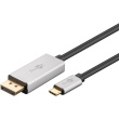 Goobay | USB-C to DisplayPort Adapter Cable | Silver/Black | Type-C | DisplayPort | USB-C to DisplayPort | 2 m 60176