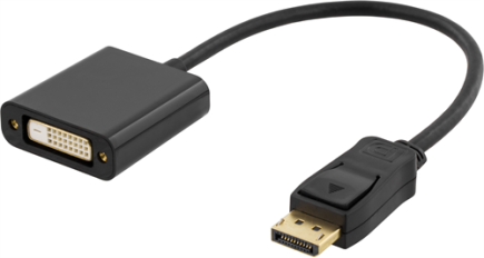 Deltaco DP-DVI14 - DisplayPort cable - single link - DisplayPort (M) to DVI-I (M) - 17 cm - black