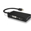 Adapter ICY BOX mini DisplayPort > DVI/HDMI/VGA 4K 60Hz Black