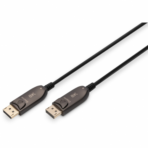 DIGITUS DisplayPort AOC Hybrid Glasfaserkabel. UHD 8K. 10m