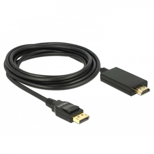 DELOCK Kabel Displayport 1.2 Stecker > High Speed HDMI-A Stecker Passiv 4K 3 m schwarz