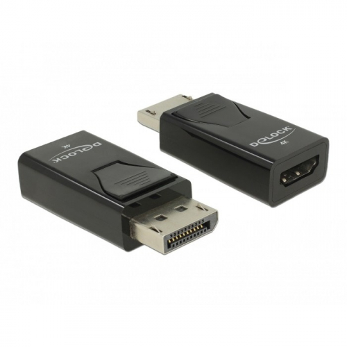 DELOCK Adapter DisplayPort 1.2 Stecker zu HDMI Buchse 4K Passiv schwarz