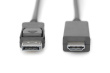 Digitus Adapter cable Displayport 1.2 with interlock 4K 60Hz UHD Typ DP/HDMI A M/M black 3m