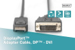 Digitus DisplayPort cable with snap 1080p 60Hz FHD Type DP / DVI-D (24 + 1) M / M 2m