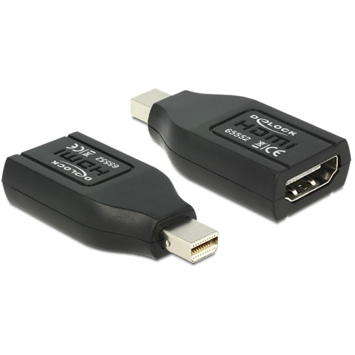 DELOCK Adapter mini DisplayPort 1.1 Stecker > HDMI Buchse schwarz