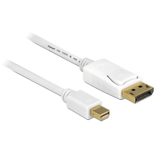 DELOCK Kabel mini DisplayPort 1.2 Stecker > DisplayPort Stecker 0.5 m weiss 4K
