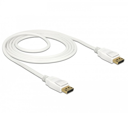 DELOCK Kabel Displayport 1.2 Stecker > Displayport Stecker 4K 60 Hz 1.5 m weiss