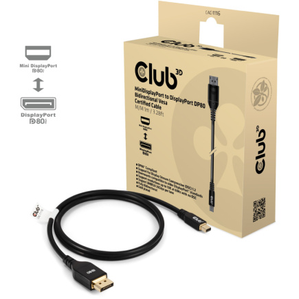 Club3D Kabel MiniDP 2.1 <-> DP2.1 1m 10K60Hz St/St retail