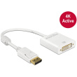 DELOCK Adapterkabel DisplayPort 1.2 Stecker > DVI 24+5 Buchse weiss 4K Aktiv