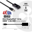 Club3D Adapter MiniDisplayPort > HDMI 2.0b HDR 4K60Hz aktiv retail