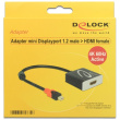 DELOCK Adapterkabel mini DisplayPort 1.2 Stecker > HDMI 2.0 Buchse schwarz 4K 60Hz Aktiv