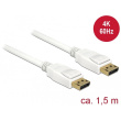 DELOCK Kabel Displayport 1.2 Stecker > Displayport Stecker 4K 60 Hz 1.5 m weiss