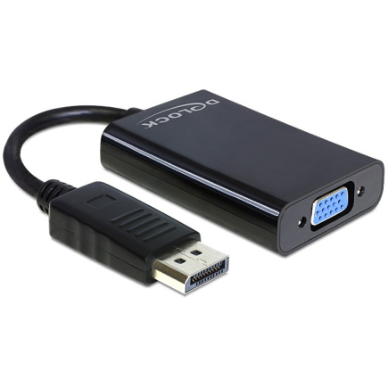 DELOCK Adapterkabel DisplayPort 1.1 Stecker > VGA Buchse + Audio 21cm schwarz