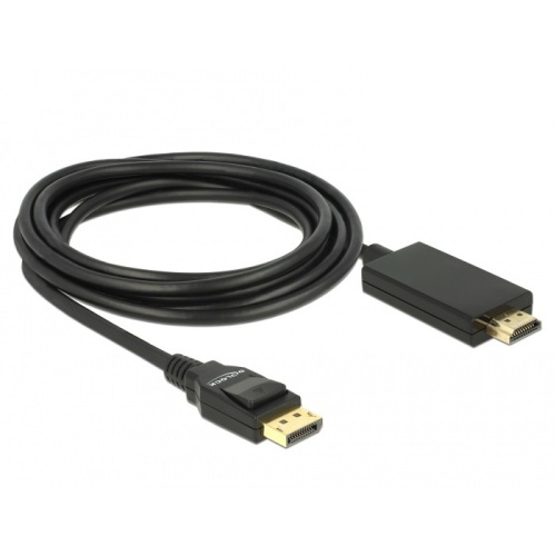 DELOCK Kabel Displayport 1.2 Stecker > High Speed HDMI-A Stecker Passiv 4K 3 m schwarz