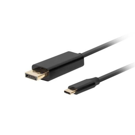 Lanberg USB-C to DisplayPort Cable, 1 m 4K/60Hz, Must | Lanberg | USB-C to DisplayPort Cable | CA-CMDP-10CU-0010-BK | 1 m CA-CMDP-10CU-0010-BK