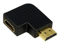 LogiLink - HDMI right angle adapter - HDMI female to HDMI male - black - 90° connector 