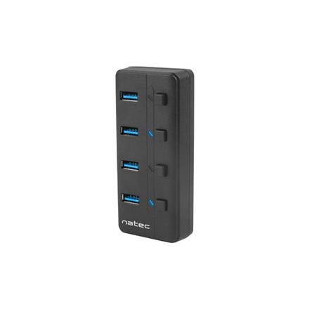 Natec USB 3.0 HUB, Mantis 2, 4-Port, On/Off with AC Adapter | Natec | 4 Port Hub With USB 3.0 | Mantis NHU-1557 | Black NHU-1557