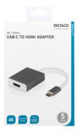 DELTACO USBC-HDMI9 USB-C to HDMI adapter - 0.2m - 4096x2160 in 60Hz - space gray