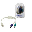 Logilink | Adapter USB to PS/2 x2 :. | Grey | USB M | 2x Mini DIN 6-pin FM | 0.2 m AU0004A
