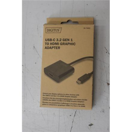 Taastatud. DIGITUS USB Type-C to HDMI Adapter, 4K@30Hz Must | Digitus USB Type-C to HDMI Adapter | DA-70852 | Must | USB Type-C | UNPACKED, SCRATCHED | 0.15 m DA-70852SO