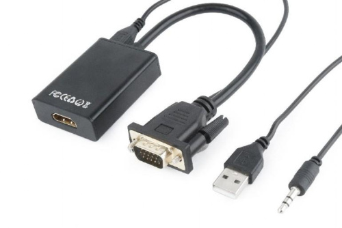 GEMBIRD A-VGA-HDMI-01 - Video / audio adapter kit - black - 1080p support, active chip 