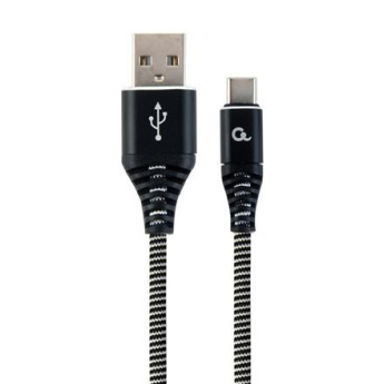 Cablexpert | Premium cotton braided Type-C USB charging and data cable, 1 m | CC-USB2B-AMCM-1M-BW CC-USB2B-AMCM-1M-BW