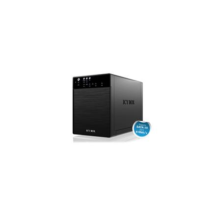 ICY BOX  IB-3640SU3, external 4-bay JBOD system for 3,5“ SATA I/II/III HDD, USB 3.0 + eSATA, black | Raidsonic